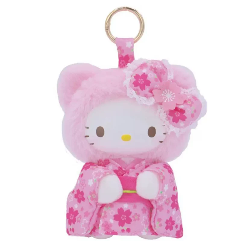 [Self-operated] Sanrio Japan Spring Cherry Blossom Limited Series Cherry Blossom Kimono Hello Kitty Plush Keychain (1 piece) Car Hanger Bag Charm Keychain