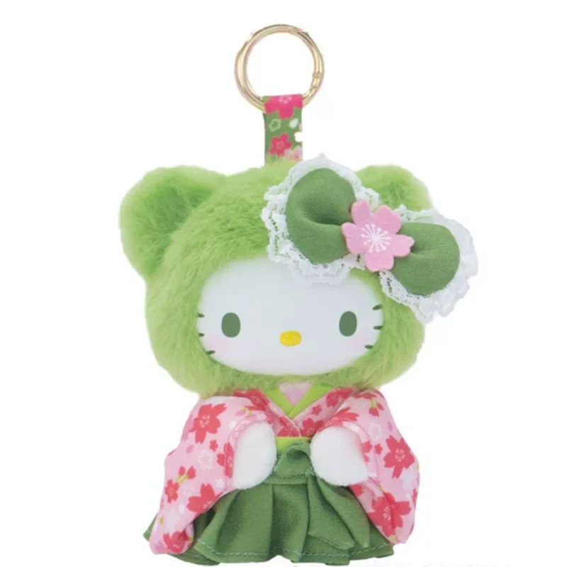 [Self-operated] Sanrio Japan Spring Cherry Blossom Limited Series Matcha Kimono Hello Kitty Plush Keychain (1 piece) Car Hanger, Bag Charm, Keychain