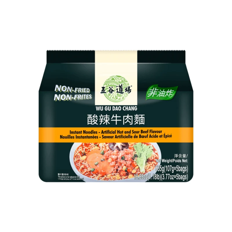 [Self-operated] China WU GU DAO CHANG Non-Fried Instant Noodles, Spicy Beef Flavor, 107g x 5 packs, Instant Noodles, Ramen, Mixed Noodles