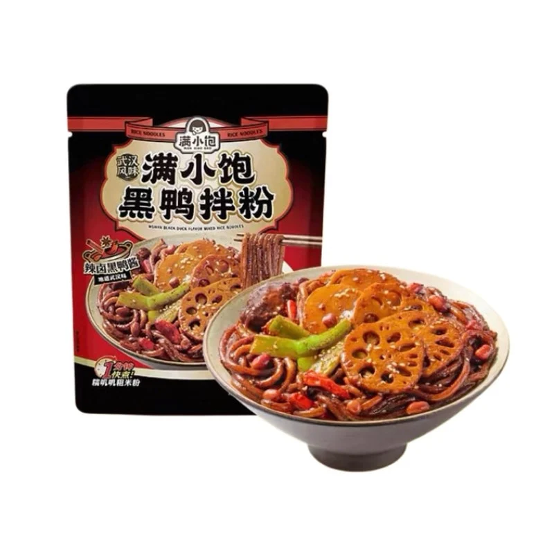 [Self-operated] Manxiaobao Black Duck Rice Noodles 294g, braised and spicy, contains large pieces of vegetables, cooks in 1 minute, chewy and thick rice noodles, spicy and hot, authentic Wuhan flavor, a must-have late-night snack.