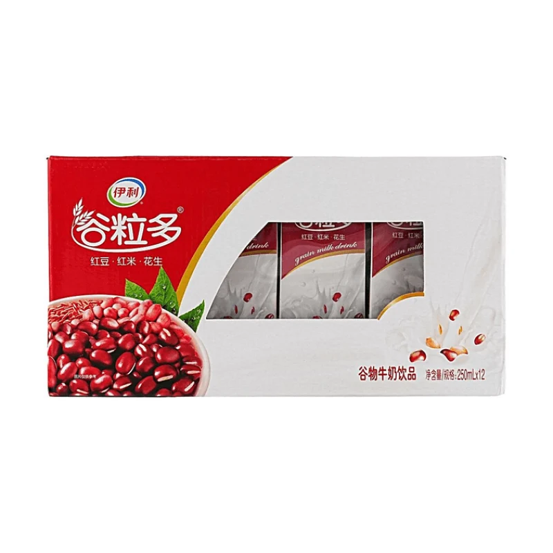 [Self-operated] Yili Grain Plus Red Grain Milk 250ml x 12 bottles (Red Bean, Red Rice, Peanut Nutritious Breakfast Milk)