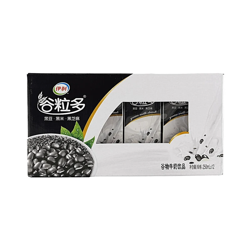 [Self-operated] Yili Grain Plus Black Grain Milk 250ml x 12 bottles (Black Bean, Black Rice, Black Sesame Nutritious Breakfast Milk)