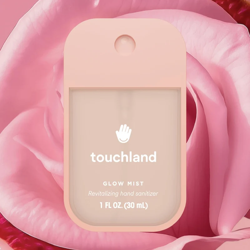 [Self-operated] Touchland Glow Mist Moisturizing Glow Hand Sanitizer, Rose Scent, 30ml (USA) - Highly Effective Disinfecting, Soothing, Repairing, and Refreshingly Fragrant Portable Hand Sanitizer for Sensitive Skin