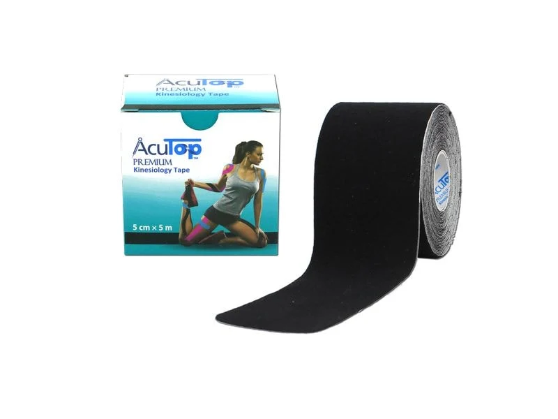 AcuTop Premium Kinesiology Tape, schwarz, 5 cm x 5 m, 1 Stück