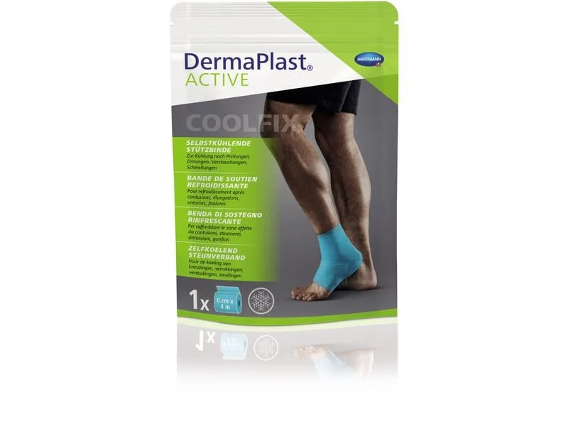 DermaPlast Active Coolfix Bandage, blau, 6 cm x 4 m, 1 Stück