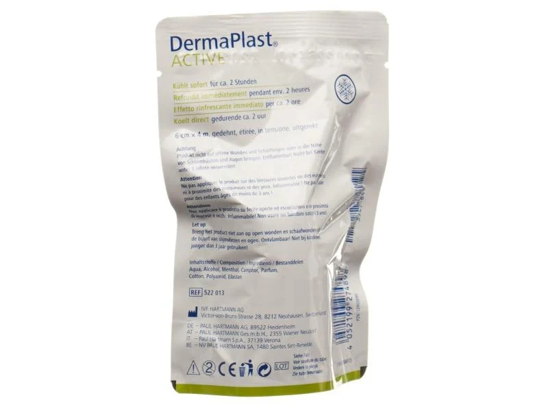 DermaPlast Active Coolfix Bandage, blau, 6 cm x 4 m, 1 Stück