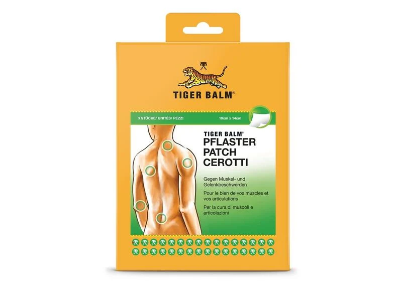 Tiger Balm Schmerzpflaster bei Muskelschmerzen, 10 x 14cm, 3 Stück