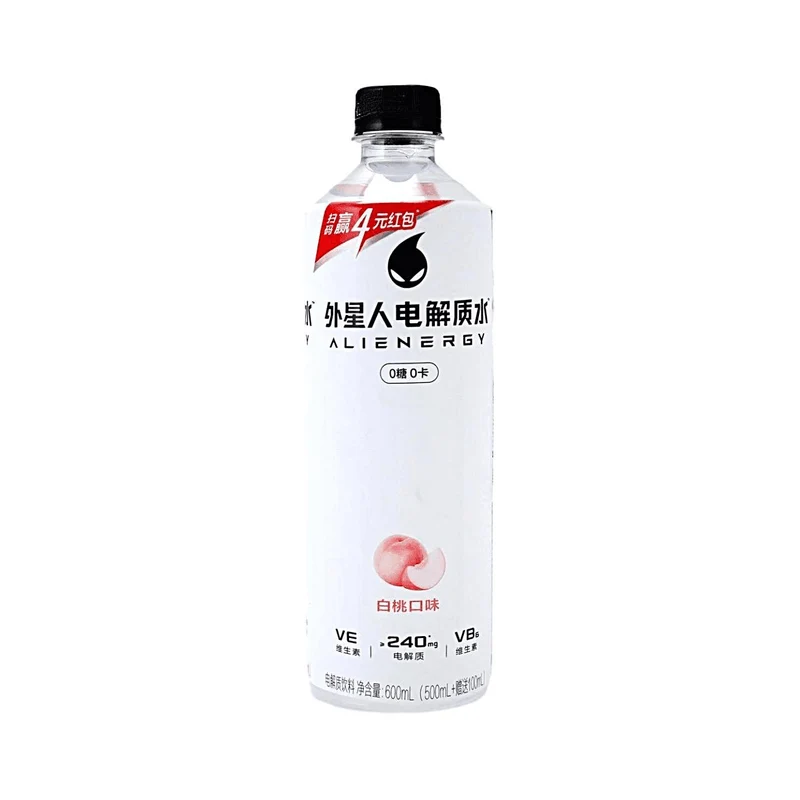 [Self-operated] Genki Forest Alien Electrolyte Water, White Peach Flavor, 600ml, 0 Sugar, 0 Calories, Sports Professional Edition Sugar-Free Beverage