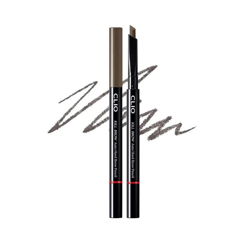 [Self-operated] Korean CLUB CLIO Kill Brow Dual-Ended Automatic Sharpening Eyebrow Pencil, Natural Matte Finish, Non-clumping, Long-Lasting, #05 Gray Brown 0.31g. Suitable for darker or natural black hair. Built-in sharpener, long-lasting, smudge-proof, natural, three-dimensional, pigmented, waterproof, and long-lasting.