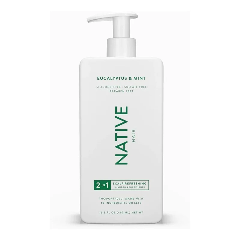 [Self-operated] Native Eucalyptus Mint Scalp Revitalizing 2-in-1 Shampoo and Conditioner (487ml) - Refreshing, Oil-Controlling, Soothing, Gentle Scalp Cleansing and Hair Care