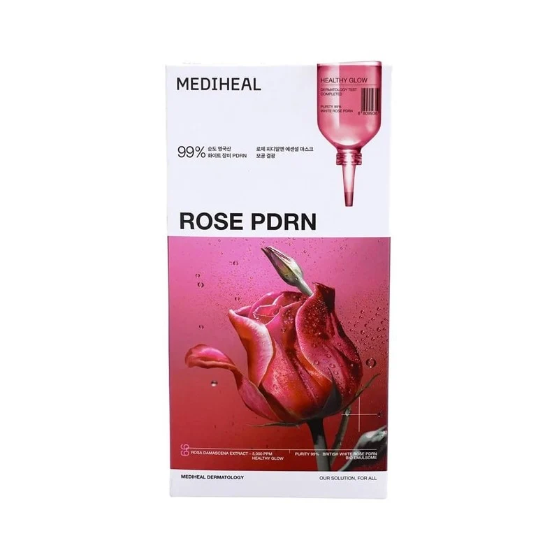 [Self-operated] Korean MEDIHEAL 99% Pure Rose PDRN Repairing Mask, 10-pack, Extra Strong Repairing Essence Hydrating Mask