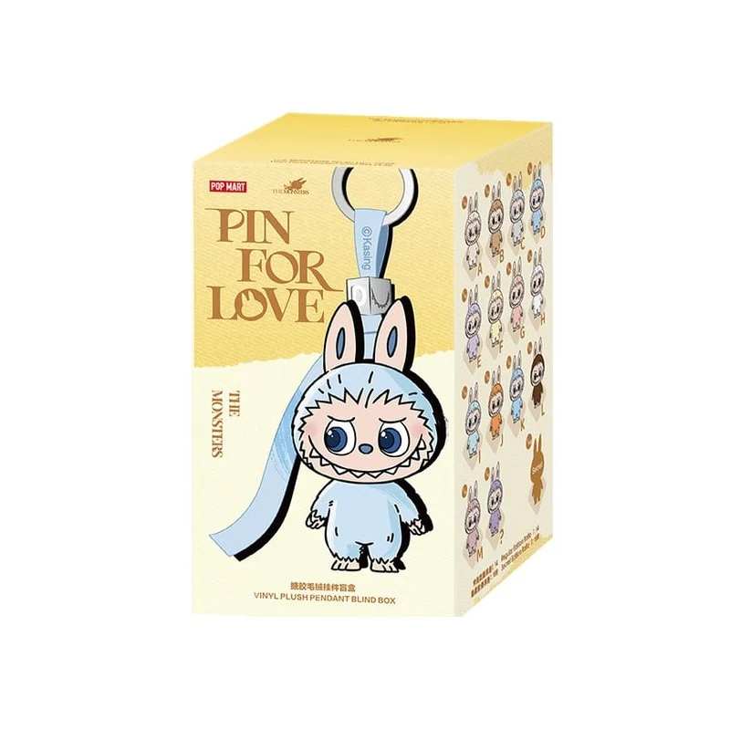 [Self-operated] China POP MART Labubu Series PIN FOR LOVE Heart Code Vinyl Plush Keychain Blind Box AM 1 piece, random shipping, cute ornament, doll, gift, blind box, birthday gift, plush toy