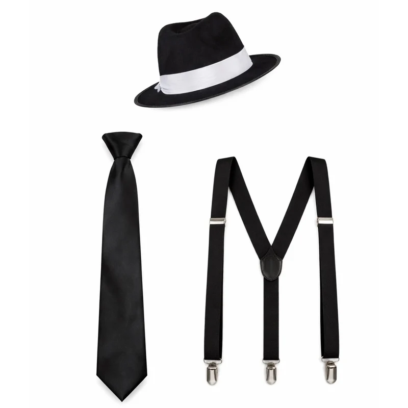 Schwarzes Gangster-Set