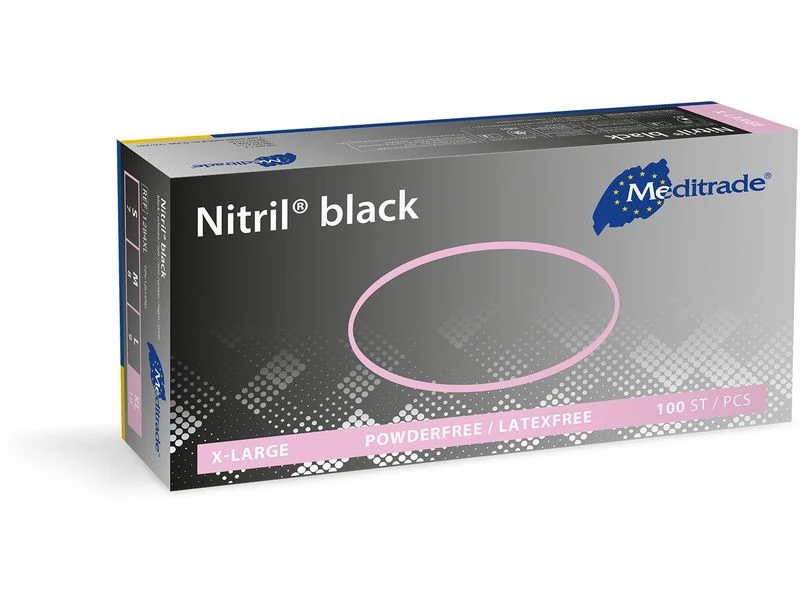 Meditrade Nitril black Handschuhe, schwarz, Grösse XL, 100 Stück