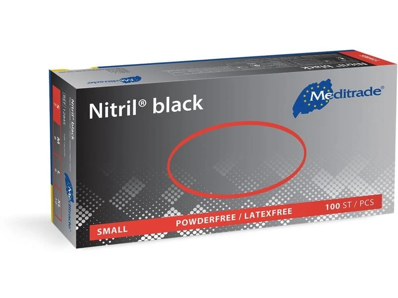 Meditrade Nitril black Handschuhe, schwarz, Grösse S, 100 Stück