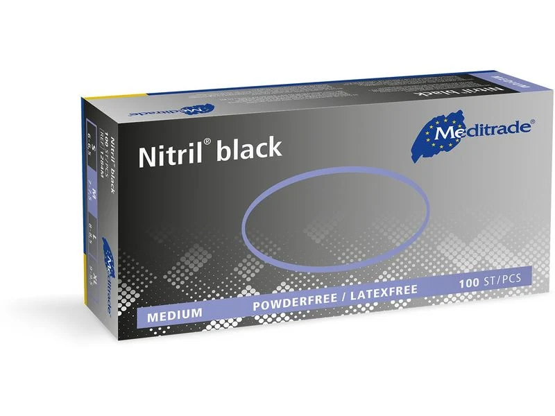 Meditrade Nitril black Handschuhe, schwarz, Grösse M, 100 Stück