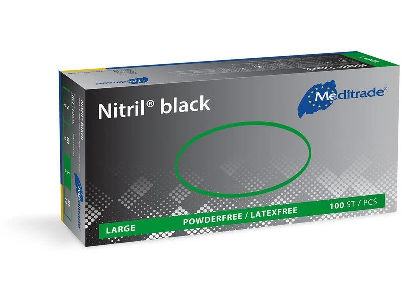 Meditrade Nitril black Handschuhe, schwarz, Grösse L, 100 Stück