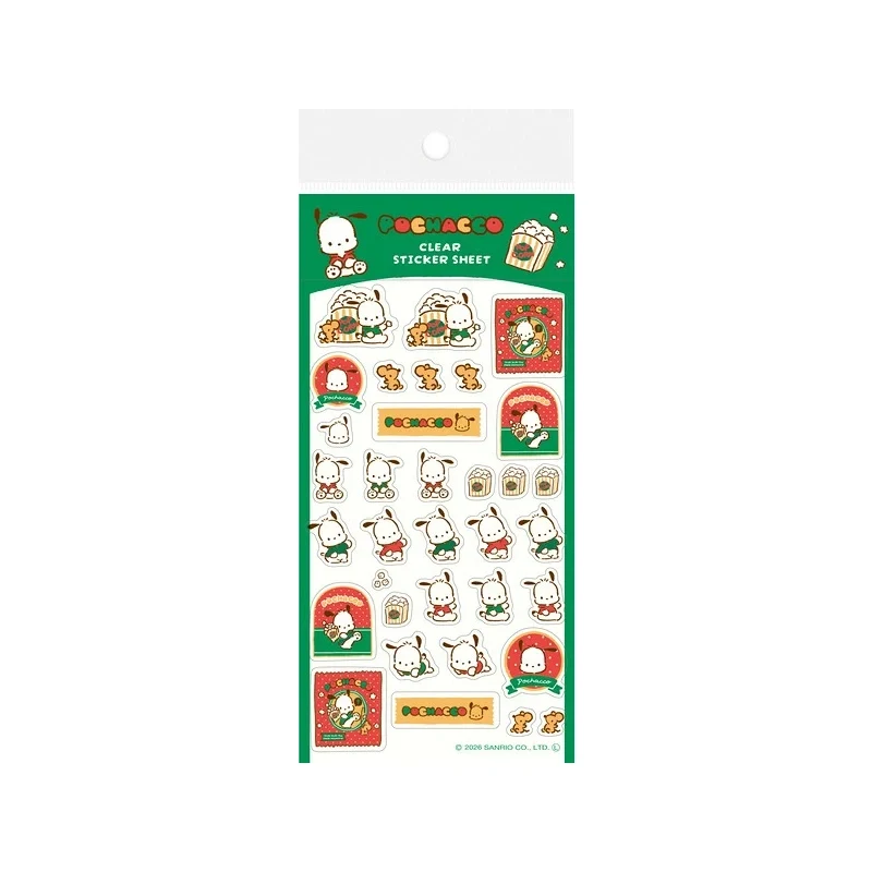 [Self-operated] Sanrio Japanese aluminum foil transparent stamp stickers, green theme, Pacha dog cartoon stickers