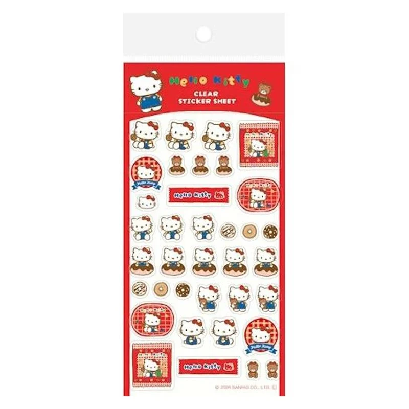 [Self-operated] Sanrio Japanese aluminum foil transparent stamp stickers, red theme, Hello Kitty cartoon stickers