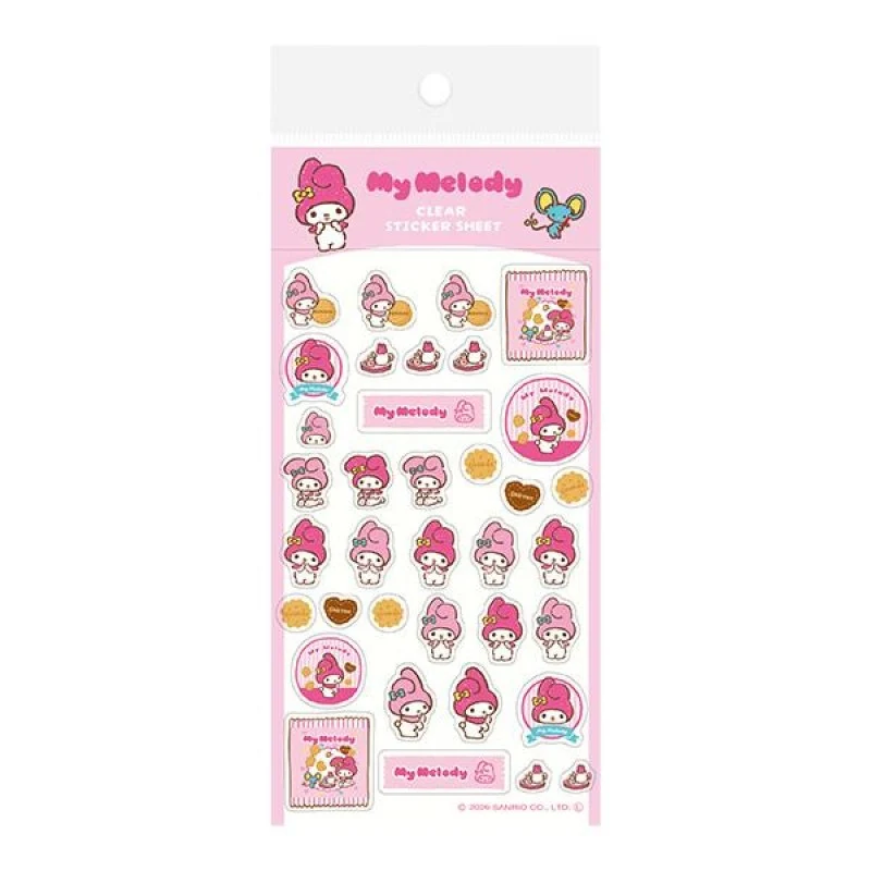 [Self-operated] Sanrio Japanese aluminum foil transparent stamp stickers, pink theme, My Melody cartoon stickers