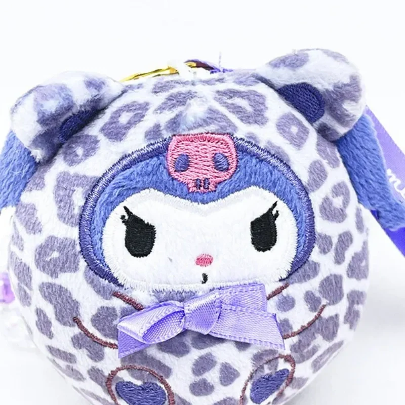 [Self-operated] Sanrio Y2K Sexy Leopard Print Teddy Bear Series Plush Toy Kuromi Keychain (1 piece) - Car Hanging Bag Ornament Keychain