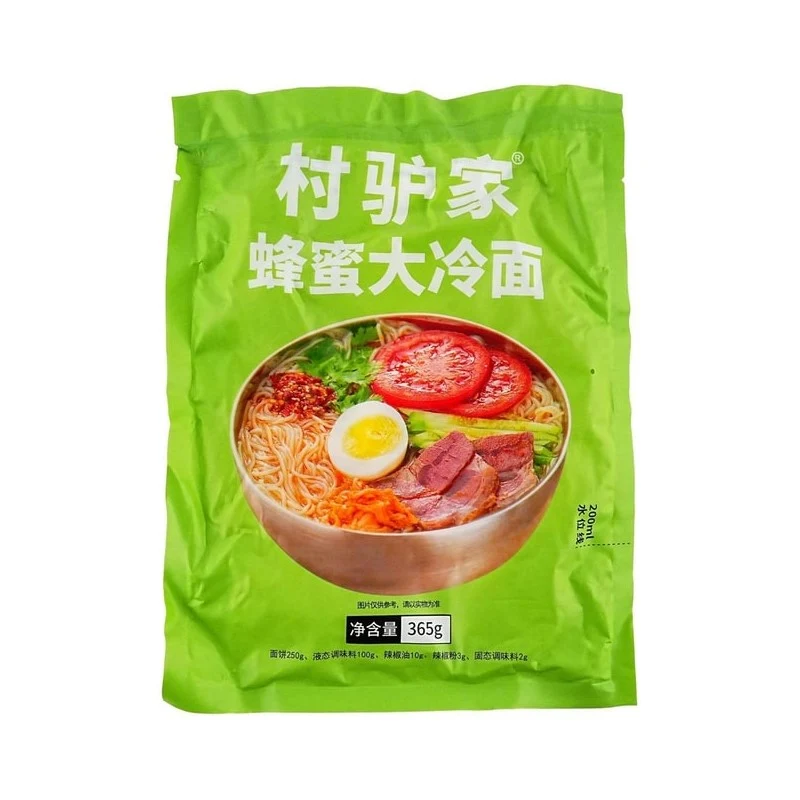 [Self-operated] China Village Donkey Family Honey Cold Noodles 365g, Northeastern Flavor, Sweet and Sour, Appetizing, Korean Style Cold Noodles, Authentic Northeastern Korean Cold Noodles, Instant Food