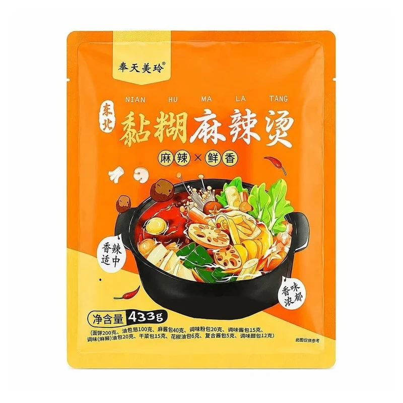 [Self-operated] Fengtian Meiling Northeast Sticky Spicy Hot Pot 433g Purple Sweet Potato Extract, Zhang Meiling's Same Style, 90-Day Short Shelf Life, Northeast Specialty Sticky Spicy Hot Pot with Sesame Sauce and Thick Soup, Quick Meal/Late Night Snack