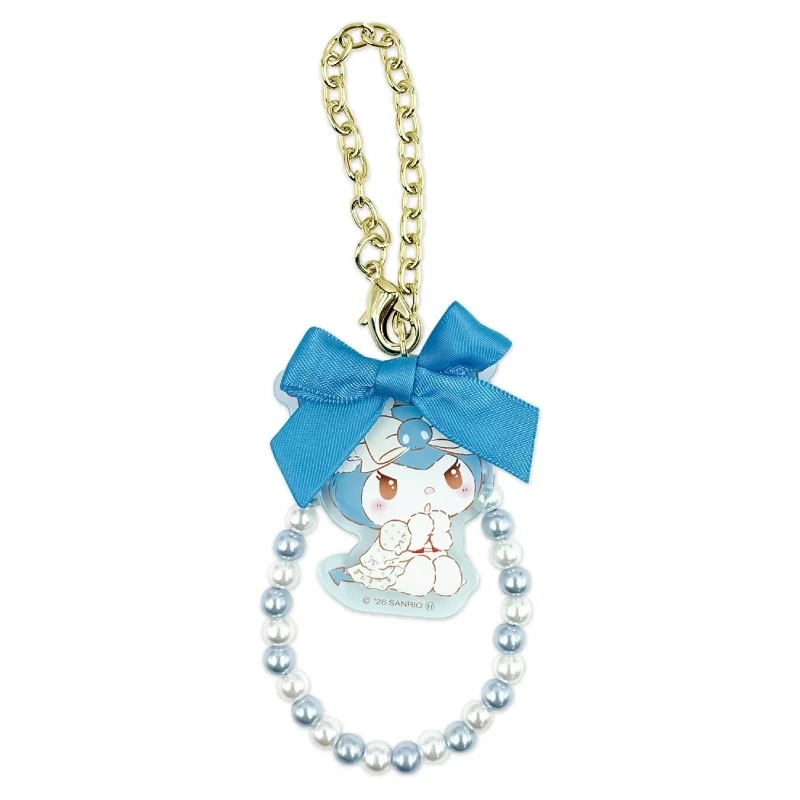 [Self-operated] Sanrio Cream Cake Series Acrylic Keychain, Blue, Kuromi (1 piece), Pearl Chain, Bow Pendant