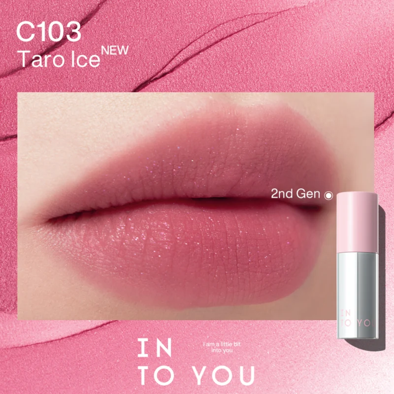 [Self-operated] INTOYOU Second Generation Customized Moisturizing Airy Lip Mud C103 Snow Taro Thin Matte Velvet Lip Gloss Lipstick