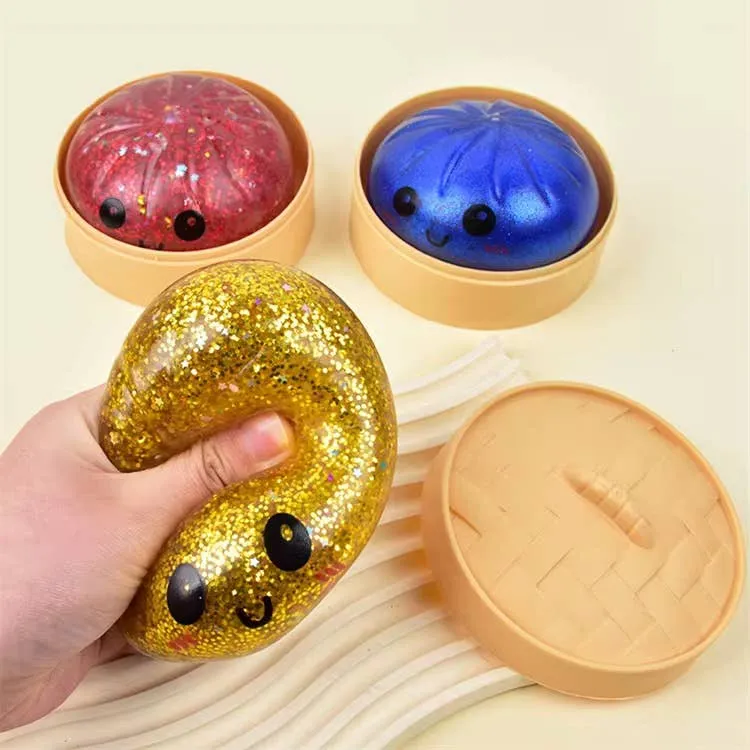 [Self-operated] Glittery Soft and Cute Bun Mystery Blind Box (1 box) - Adorable Stress-Relieving Toy Glittery Squeezable Toy Blind Box