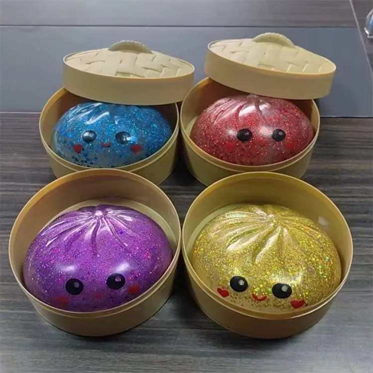 [Self-operated] Glittery Soft and Cute Bun Mystery Blind Box (1 box) - Adorable Stress-Relieving Toy Glittery Squeezable Toy Blind Box