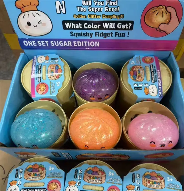 [Self-operated] Glittery Soft and Cute Bun Mystery Blind Box (1 box) - Adorable Stress-Relieving Toy Glittery Squeezable Toy Blind Box