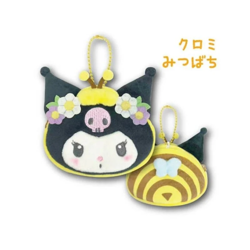 [Self-operated] Sanrio Bee-shaped Plush Storage Bag, Kulomi Style, 1 Piece, Small Coin Purse, Charm, Keychain