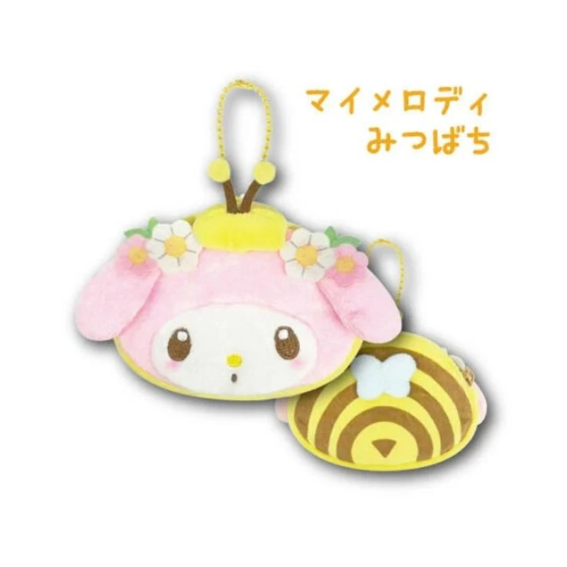 [Self-operated] Sanrio Bee-shaped Plush Storage Bag, My Melody Style, 1 Piece, Small Coin Purse, Charm, Keychain