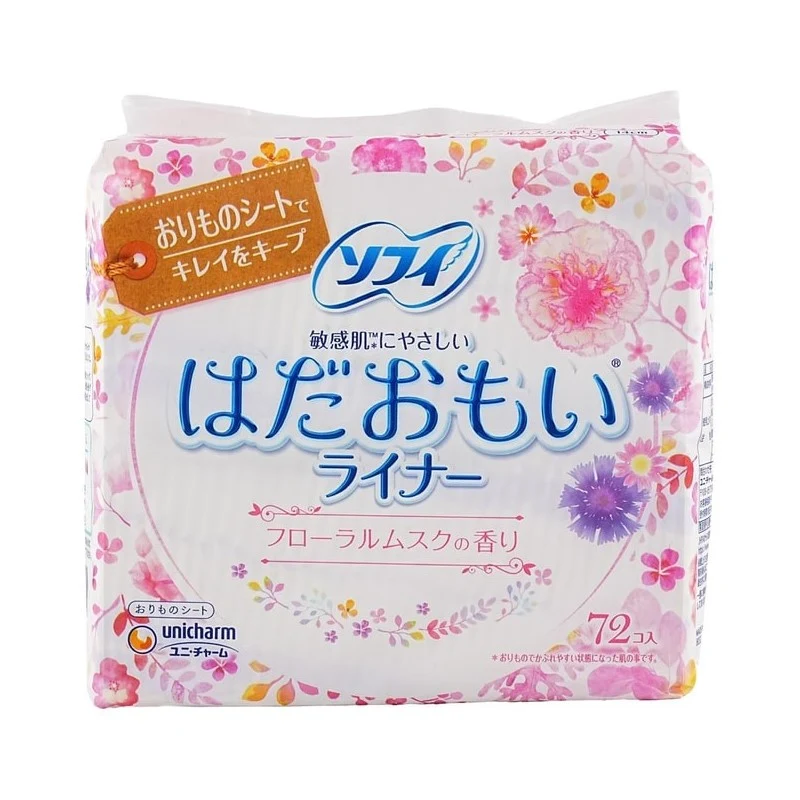 [Self-operated] UNICHARM Sofy Gentle Skin Sanitary Panty Liners (14cm, 72 pads), Floral Scent, Breathable and Fitting, for Use Before and After Menstruation