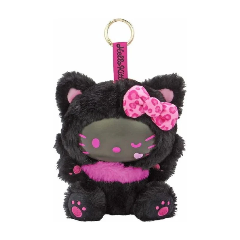 [Self-operated] Sanrio Hello Kitty Plush Keychain Bear Dress-up Pajama Party Series Black 1 Piece Car Hanger Bag Charm Keychain