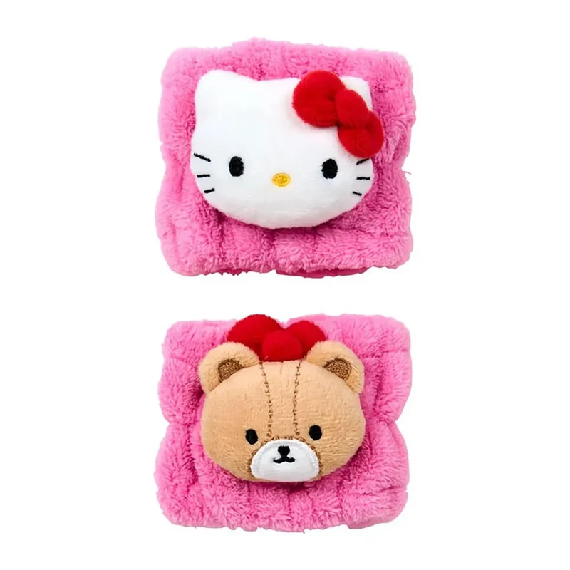 [Self-operated] Japanese Sanrio waterproof wristbands with Hello Kitty design, 1 pair. A must-have for face washing!