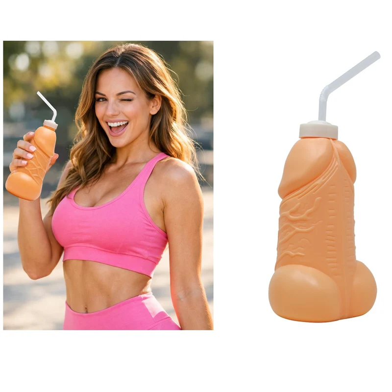 Penis-Trinkflasche mit Strohhalm