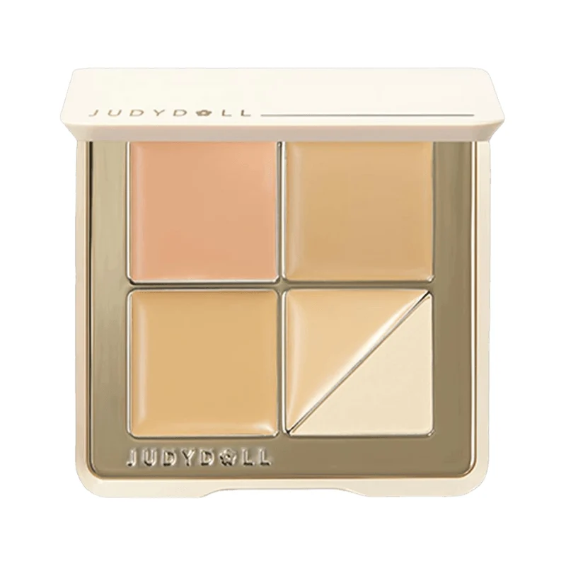[Self-operated] Judydoll 5-Color Concealer Palette 6g #02 Natural Skin Tone Moisturizing Concealer, Face Highlighter, Soft and Flawless 5-Color Concealer Palette, a must-have for beginners, concealing blemishes, acne scars, eye concealer, and tear trough filler.