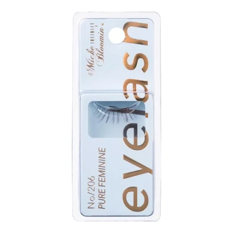 [Self-operated] Miche Bloomin Saeko Infinity Line Series False Eyelashes #206 Pure Feminine (1 pair) + mini-sized glue, reusable, naturally curled, long, and realistic, ultra-lightweight soft band.