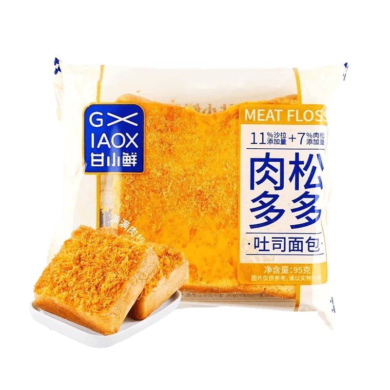 [Self-operated] Gansu Xiaoxian Pork Floss Thick-Cut Toast Bread 95g, Nutritious Breakfast Snack