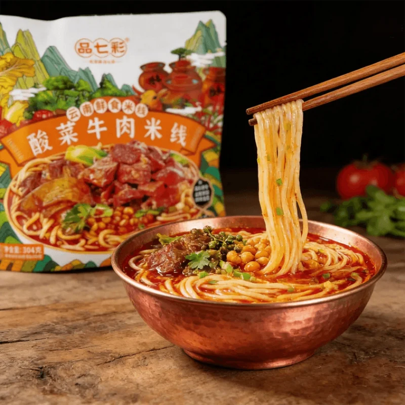 [Self-operated] Yunnan Fresh Rice Noodles with Pickled Cabbage and Beef Flavor, 304g, High-Soup Rice Noodles, Instant Flavor, Fragrant Rice Noodles, Ramen, Thick Soup, Instant Noodles, Late Night Snack