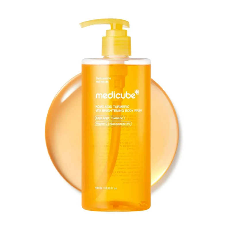 [Self-operated] MEDICUBE Korean Kojic Acid Turmeric Vitality Shower Gel 400ml - Brightens skin and evens out skin tone