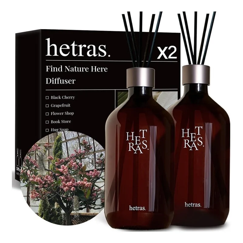 [Self-operated] HETRAS Korean Flameless Aromatherapy Essential Oil, Chief Perfumer's Artistic Diffuser, Flower Shop, 500ml*2 Set Gift Box, Recommended by G-Dragon (GD).