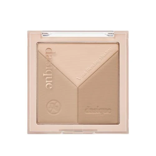 [Self-operated] DASIQUE V-Cut Blending Contouring Palette #01 Warm Blending 13g (Korean) - Three-Color Contouring Palette for Matte, Highlighting, and Nose Shadow
