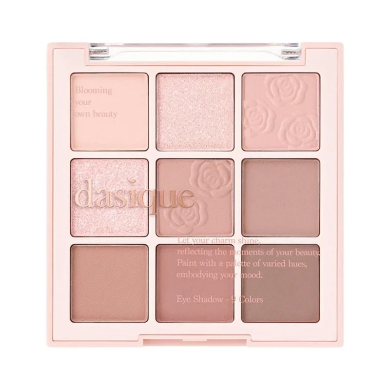 [Self-operated] DASIQUE 9-color eyeshadow palette #27 Rose Milk Tea 7g Matte Glitter Earth Tone Highlighter Contouring Makeup