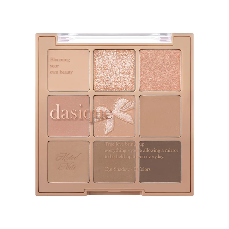 [Self-operated] DASIQUE 9-color eyeshadow palette #24 Muted Nuts 7g (Matte, Glitter, Earth Tones, Highlighter, Contouring Makeup)