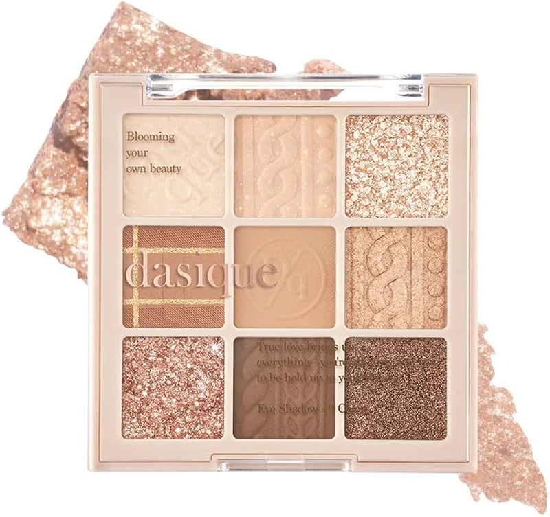 [Self-operated] DASIQUE 9-color eyeshadow palette #15 Beige Knit 7g Matte Glitter Earth Tone Highlighter Contouring Makeup