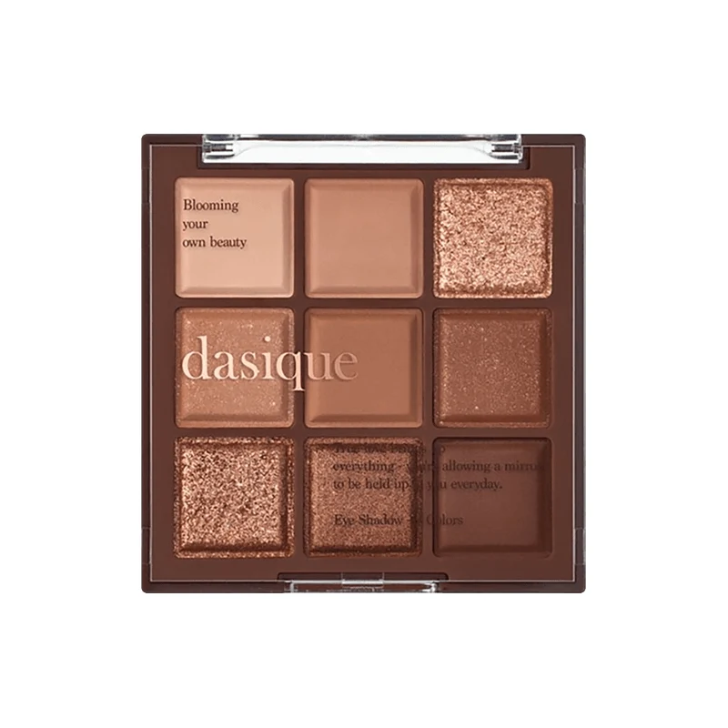 [Self-operated] DASIQUE 9-color eyeshadow palette #11 CHOCOLATE FUDGE (7g) Matte Glitter Earth Tones Highlighter & Contouring Makeup
