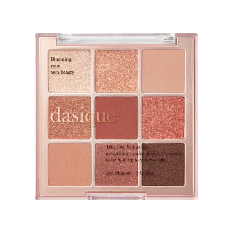 [Self-operated] DASIQUE 9-color eyeshadow palette #02 Rose Petal 7g Matte Glitter Earth Tone Highlighter Contouring Makeup